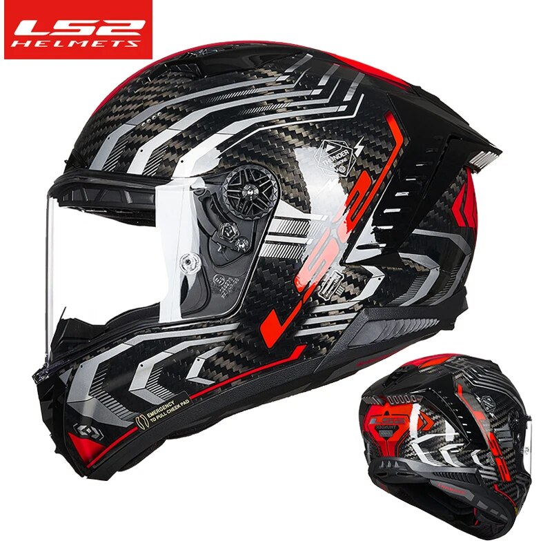 Full-Face-Motorcycle-Helmets-ls2-ff805-racing-carbon-fiber-helmet-cascos-para-moto-double-D-ring.jpg Full Face Motorcycle Helmets ls2 ff805 racing carbon fiber helmet cascos para moto double D-ring motorbike helmet - Image 1
