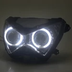 Motorcycle Accesorios Angel Eye LED Headlight Assembly Projector HID Xenon Head Light Faros Led Moto For Kawasaki Z800 Z250 Z300 - Image 5